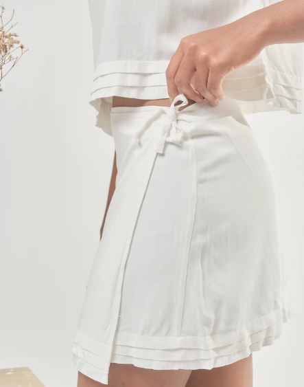 SABINE WRAP SKIRT (WHITE) I FOR PRE-ORDER