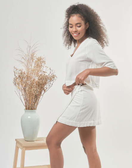 SABINE WRAP SKIRT (WHITE) I FOR PRE-ORDER