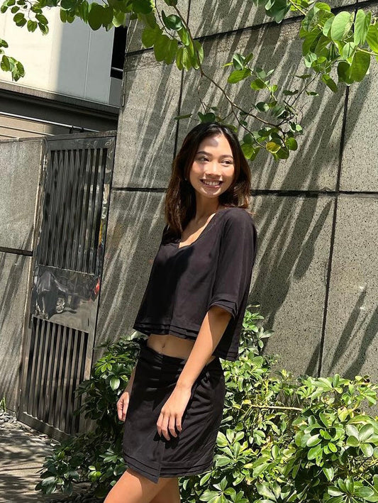 SABINE WRAP SKIRT (BLACK) I FOR PRE-ORDER